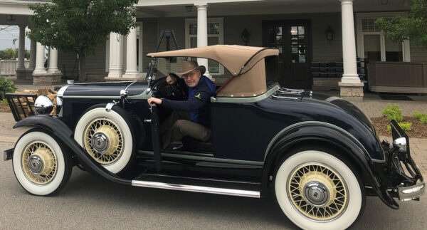 Rob McCleese in his fully restored 1931 McLaughlin Buick Model 64 Roadster