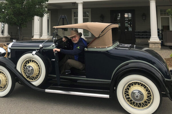 Rob McCleese in his fully restored 1931 McLaughlin Buick Model 64 Roadster